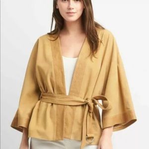 GAP belted suede kimono style leather jacket / wrap 70’s retro style